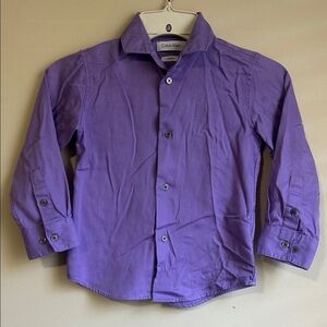 Calvin Klein Sateen lavender colored button down shirt size 6 youth